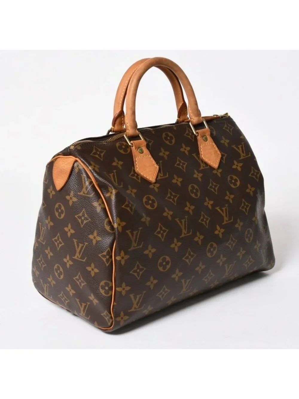 Louis Vuitton Speedy 30 Handbag Monogram Brown Gold